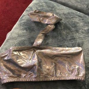 Silver Tube Top with Neck Piece